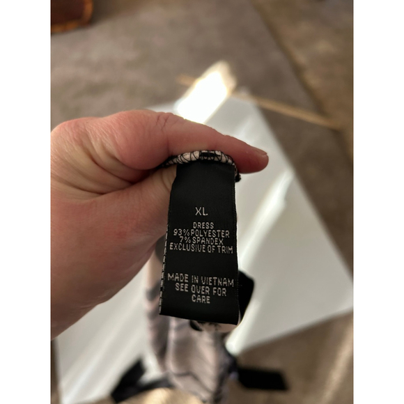 Women's AB STUDIO Black & White Abstract Print Dress XL - Picture 8 of 9